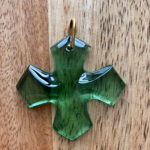 Emerald Green Baccarat Crystal Cross